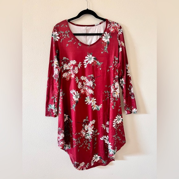 Women's Casual Long Sleeve Floral dress Size M - Picture 1 of 8